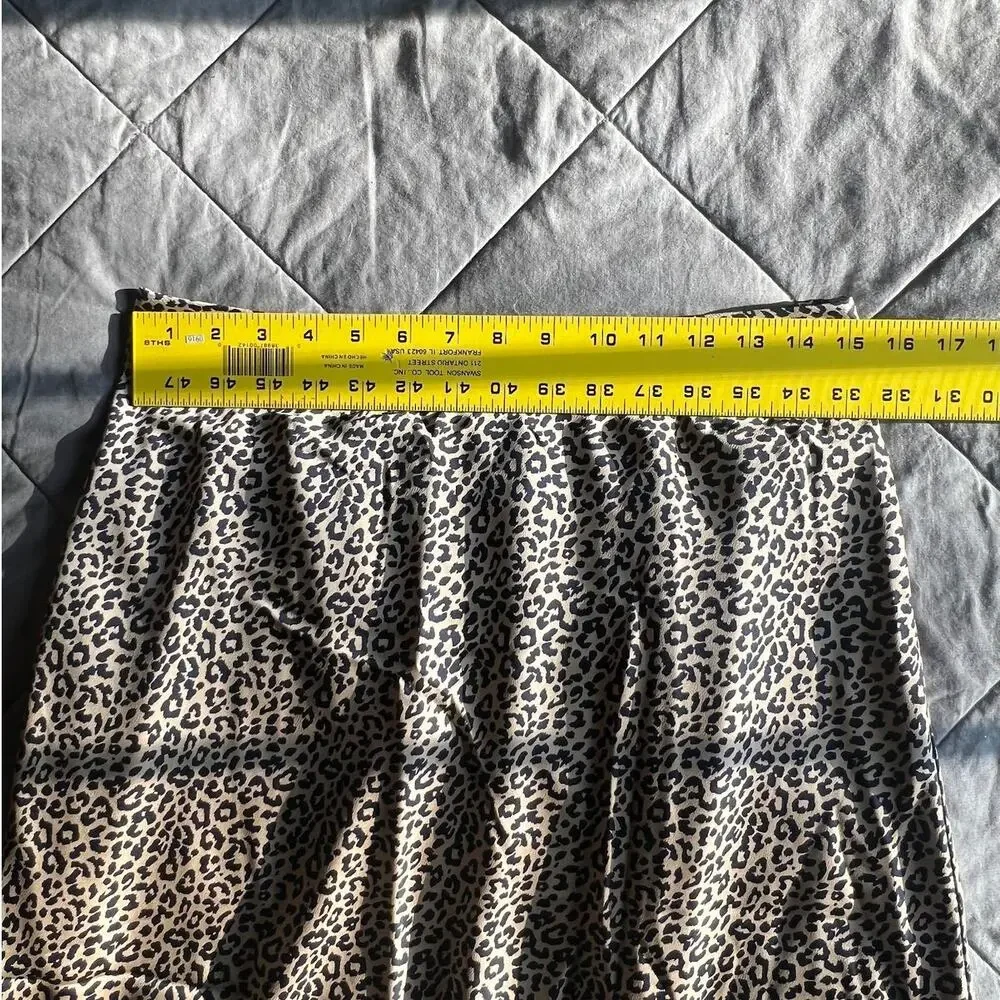 J Crew Leopard Print Satin Midi Skirt